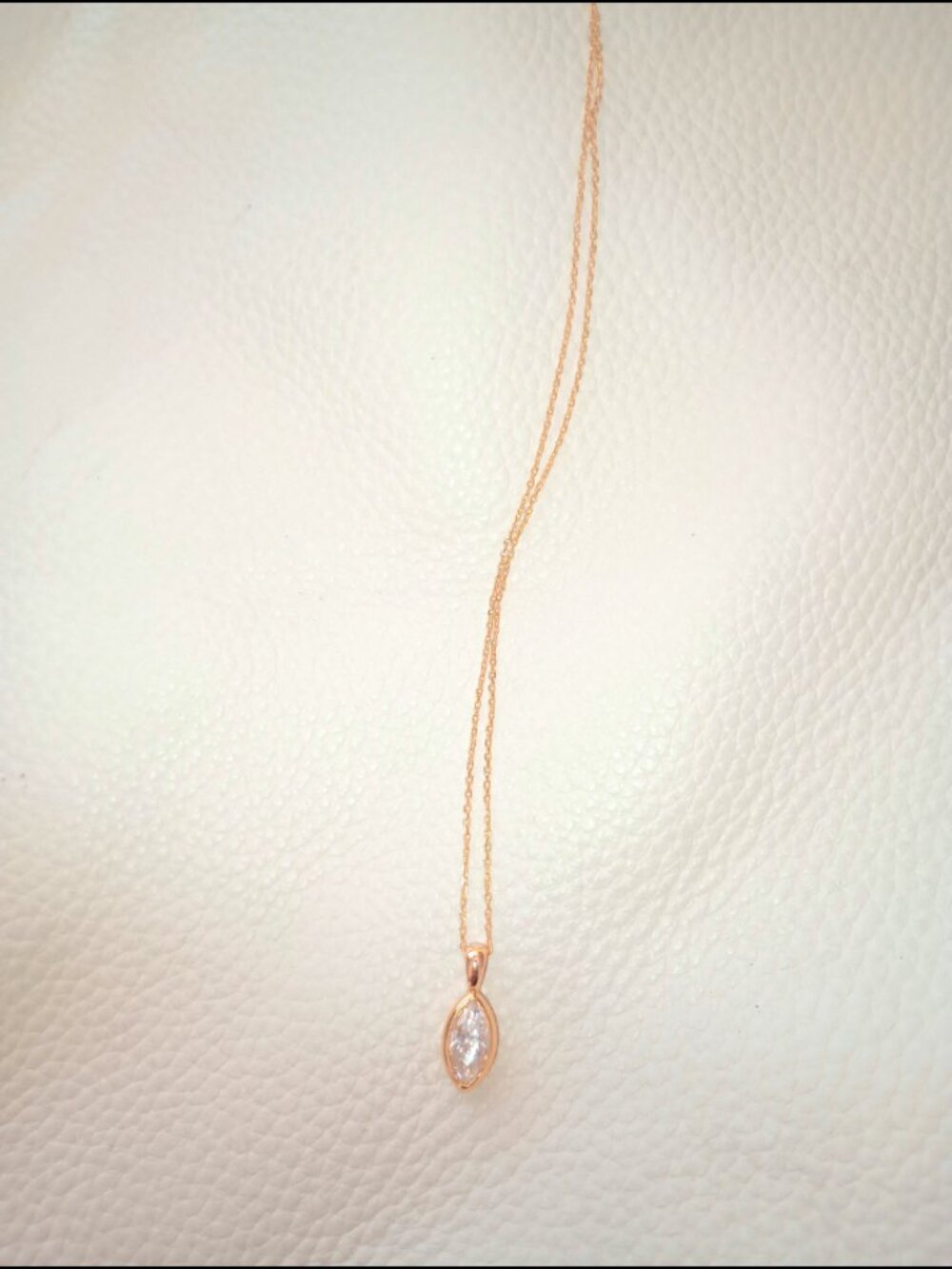 Gold Marquise Necklace (925 silver vermeil gold)